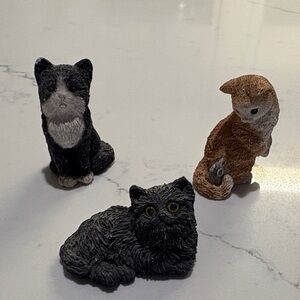 Set of Three Cat Figurines